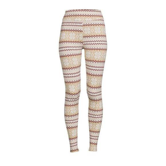 Time and Tru Pants - Time and Tru Womens Ivory FairIsle Leggings Size Large 12-14 New